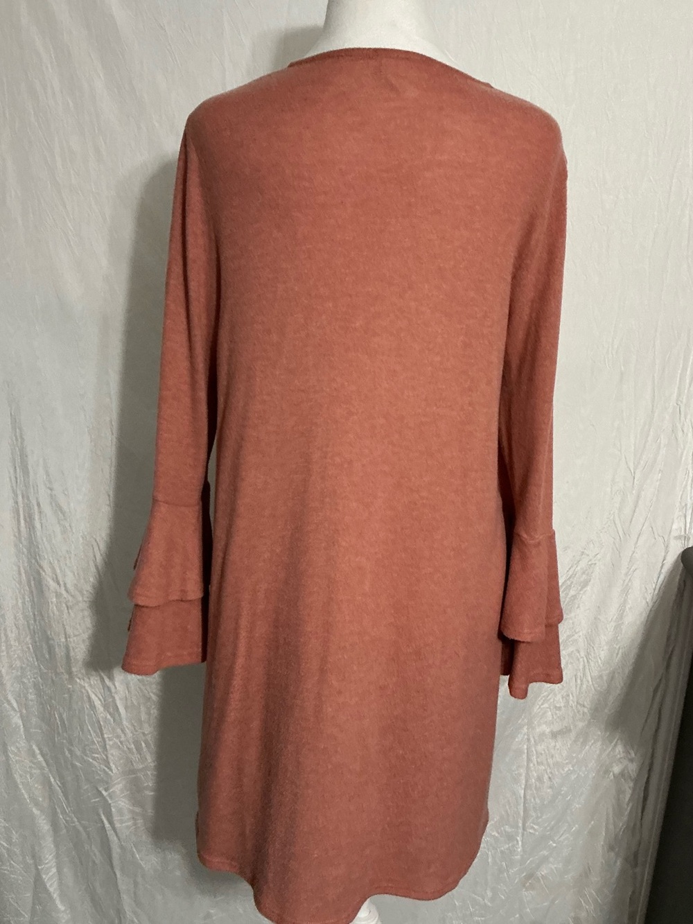 Pinkblush Rust Open-Front Layered Ruffle Sleeve Cardigan - Picture 2 of 6
